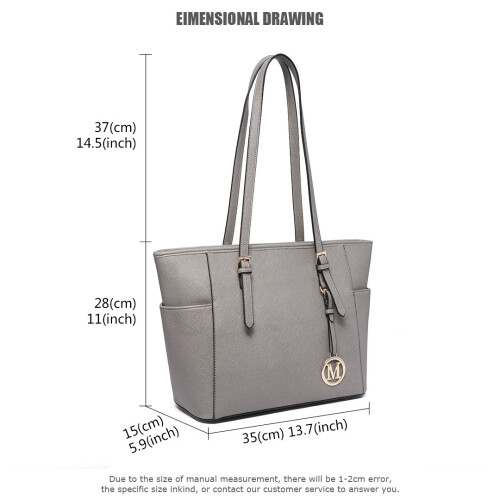 Miss Lulu (Grey 1642) Women's Adjustable PU Leather Shoulder Bag 1