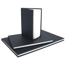 Quaderno da disegno con copertina in tessuto nero Seawhite 140gsm formato orizzontale A4