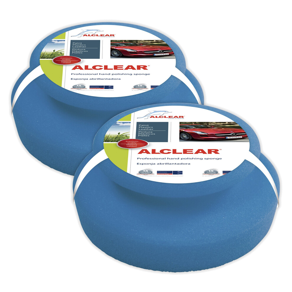 Alclear 5713050M_2 Microfibre Hand Polishing Sponge Set Of 2, 130X50 Mm, Wax Applicator Pad For Waxes, Polishes, Paint Cleaner, Car Polish, Instead... 4260187181336