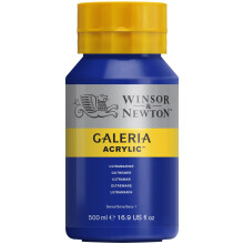 Winsor & Newton Series 1 500ml Bottle Galeria Acrylic Colour with Nozzle Cap - Ultramarine,GAL 2150660