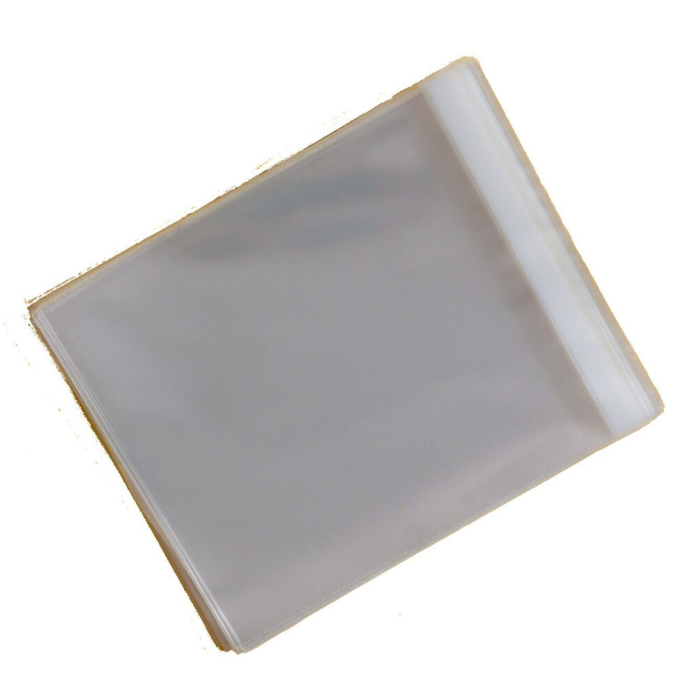 Pack of 250 - 165mm x 160mm + 30mm Flap - 6" x 6" - Cellophane Greeting Card Display Bags 30 Micron Self Seal - Large Square