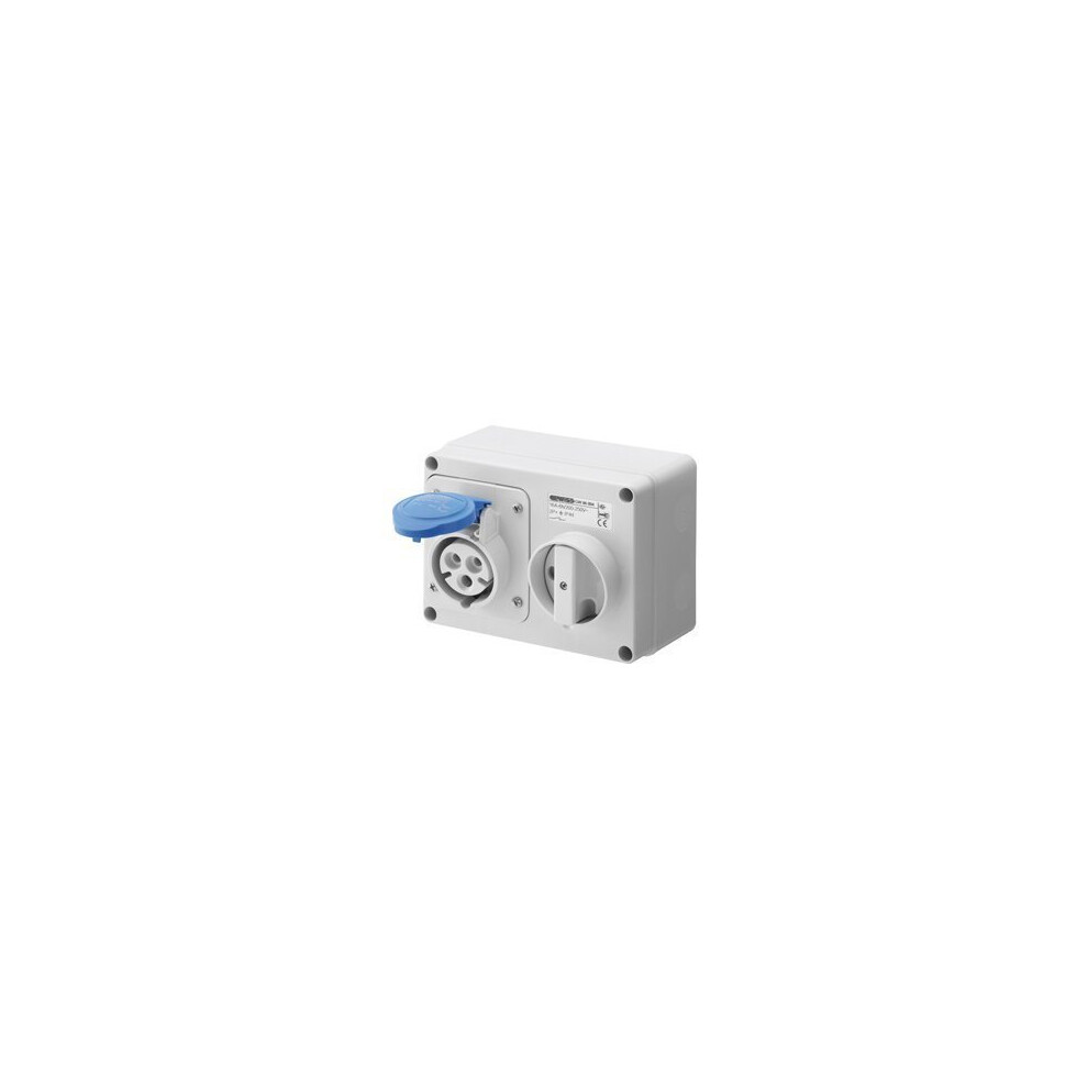 Photos - Other Electrical Equipment Gewiss GW66004 Horizontal Interlocked Socket Outlet, IP44, 6 Reference, 2P+E Pole, 200V-250V, 16 A, 50 Hz/60 Hz, Blue
