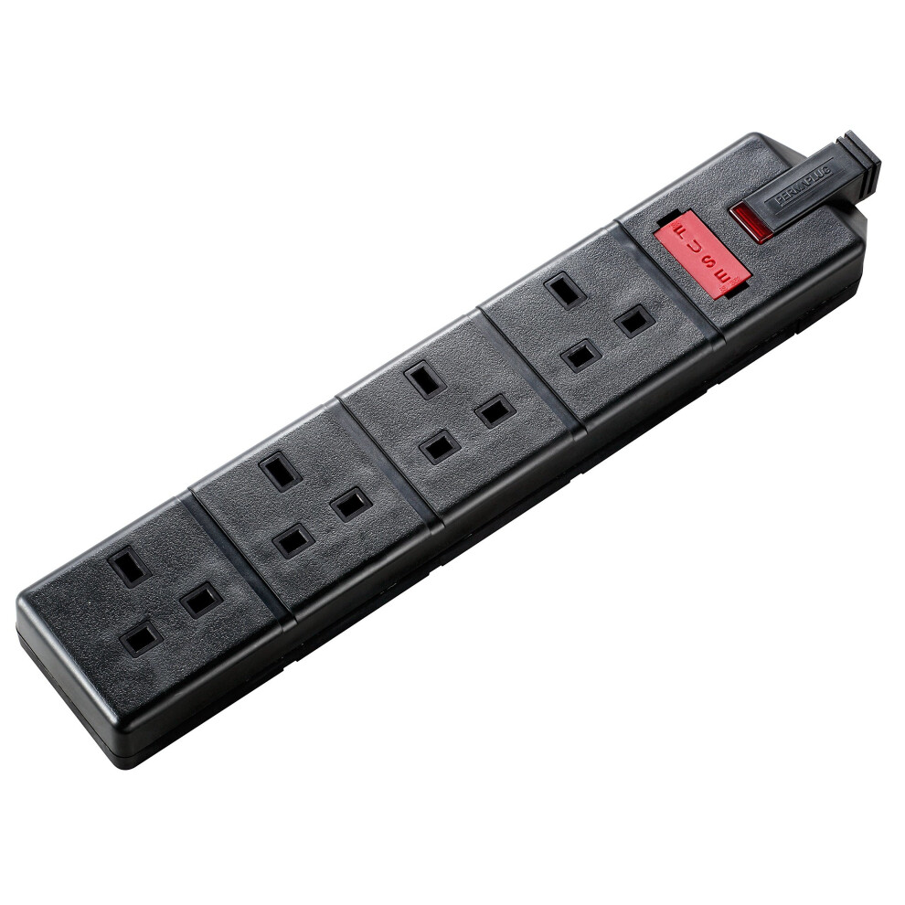 Masterplug Els134b 13Amp 4 Socket Trailing Socket - Black 5015056355986