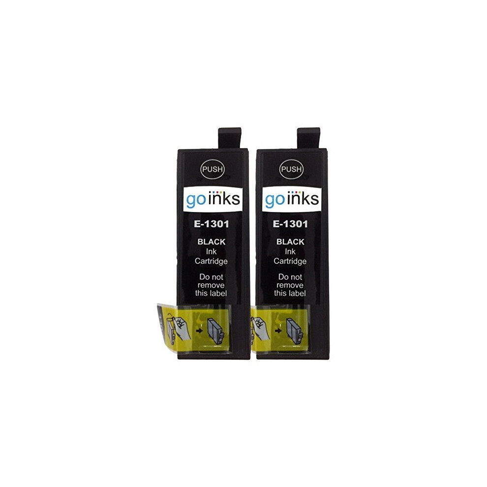 Compatible Go Inks E-1301  Black Ink Cartridge to replace Epson T1301 for use with Epson Stylus Printers (Pack of 2)