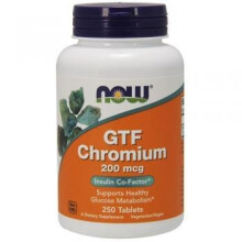 NOW Foods, GTF Chrom, 200 mcg, 250 Tabletten