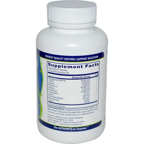 Houston Enzymes, TriEnza with DPP IV Activity, 180 Capsules 2