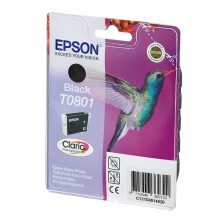 EPSON T0801 7.4 ml Ink Cartridge, Black, Genuine