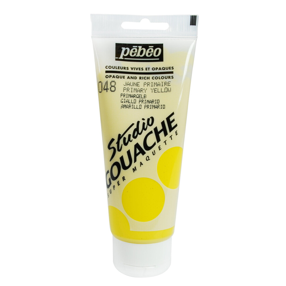 PéBéO – Studio Gouache 100 Ml - Pittura Gouache Professionale, Colore A Guazzo, Tempere Per Gouache Paint Dai Colori Opachi E Pigmentati - Giallo Primario – 100 Ml-image