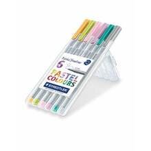 Staedtler Triplus Fineliner 334 SB6CS1 Desktop Box - Assorted Pastel Colours (Pack of 6)