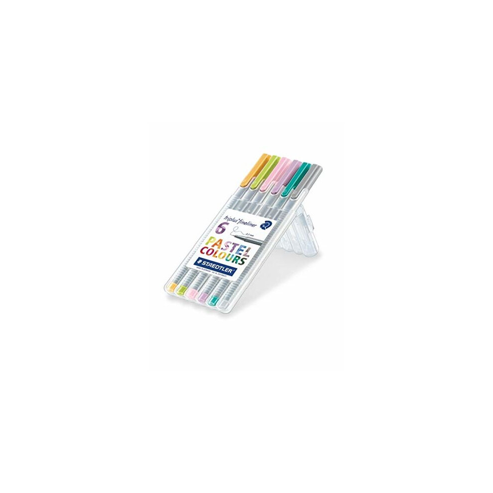 Staedtler Triplus Fineliner 334 SB6CS1 Desktop Box - Assorted Pastel Colours (Pack of 6)