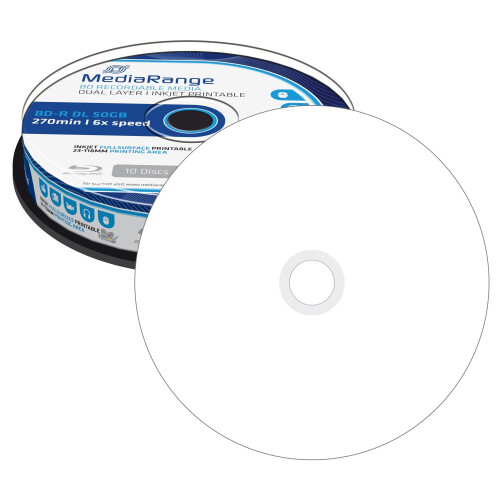 MediaRange BD-R 50GB Printable MR509 Single Side, Double Layer, color white 2