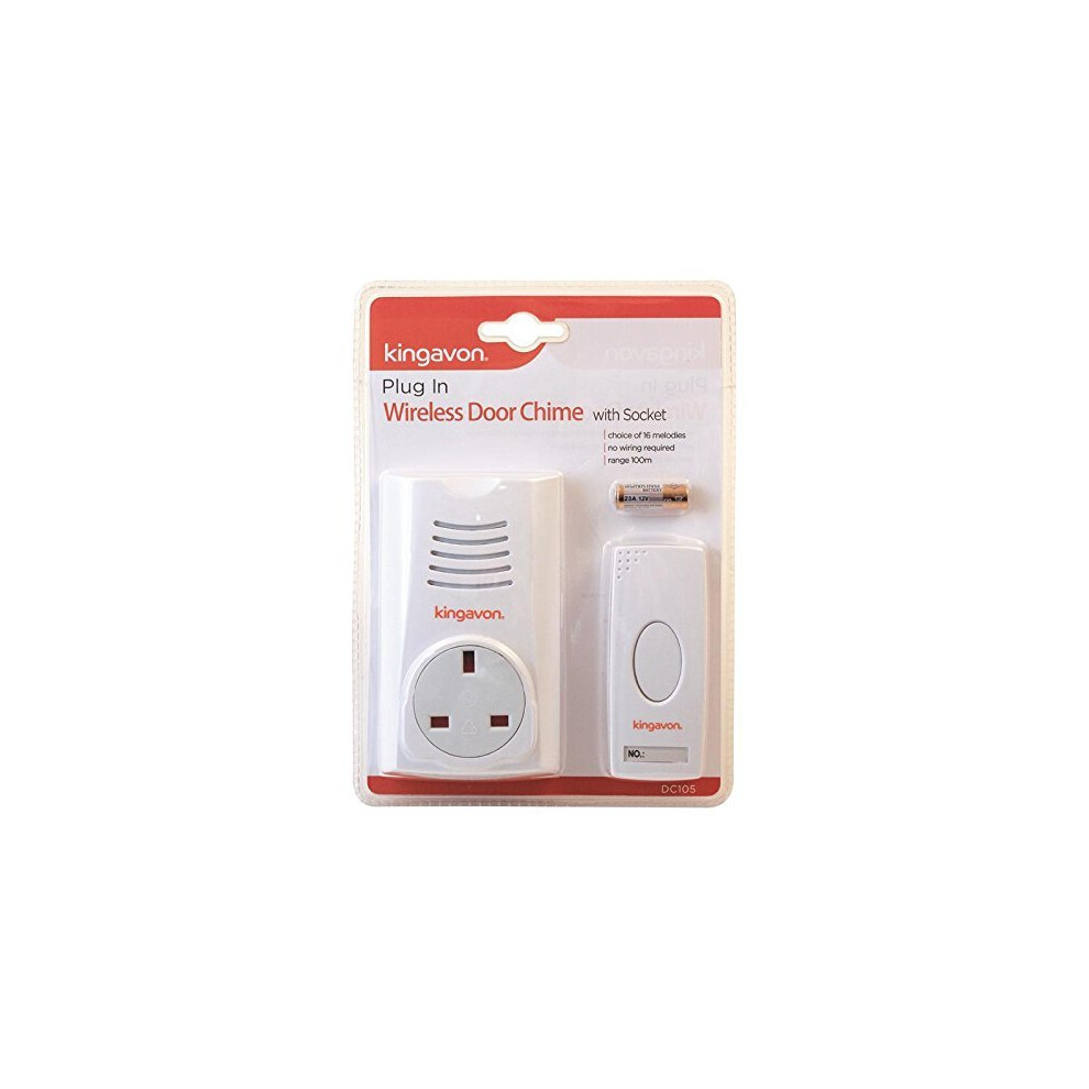 Kingavon BB-DC105 Plug-in Wireless Door Chime with Socket