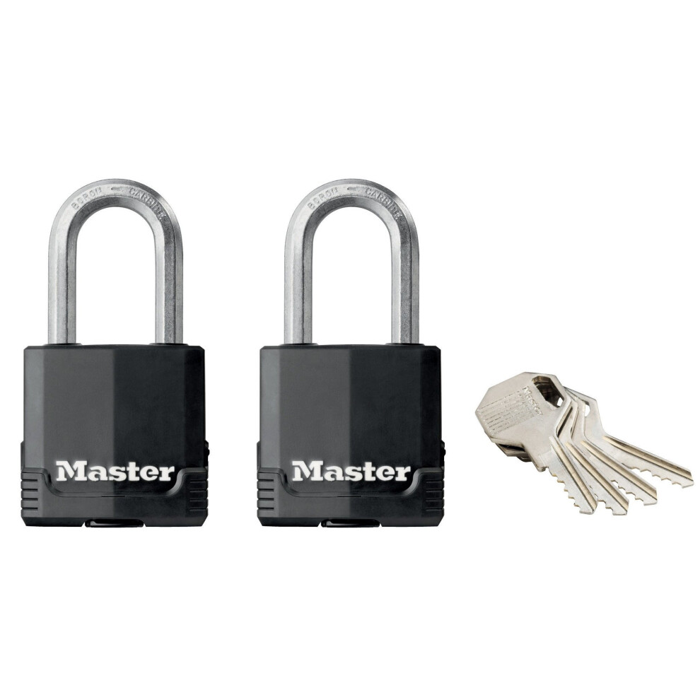 Master Lock Padlock, Excell® Covered Laminated Steel Padlock, High Security Lock, Keyed Lock, Best Used for Storage Units, Sheds, Garages, Fences...