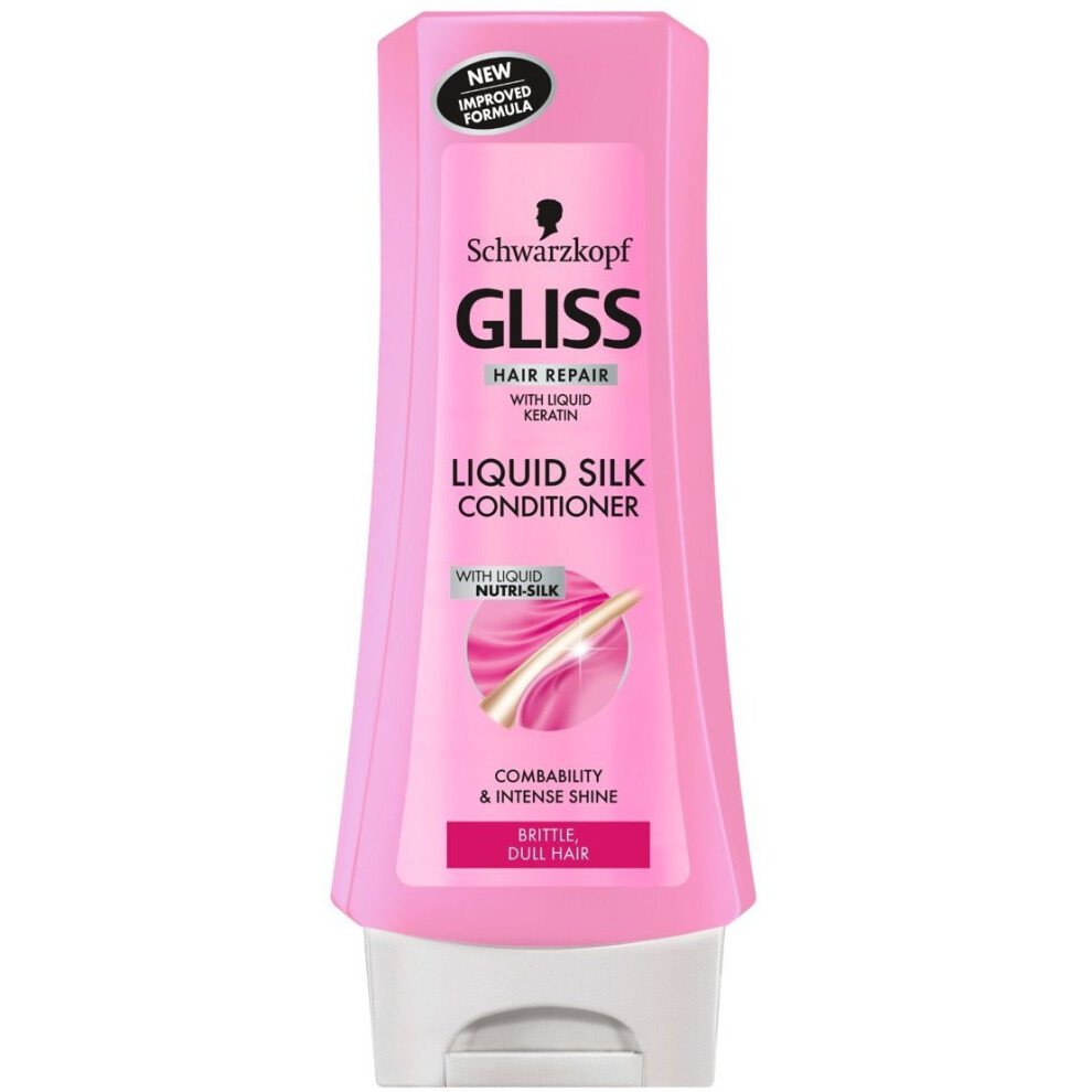 Schwarzkopf Gliss Liquid Silk Gloss Conditioner 200 ml - Pack of 6