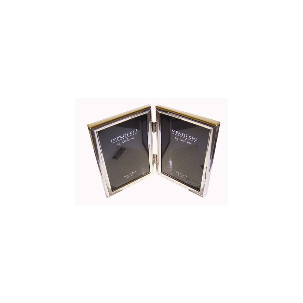 Widdop And Co. Impressions By Juliana Double Photo Frame Fs427 3.5''X5'' Silver