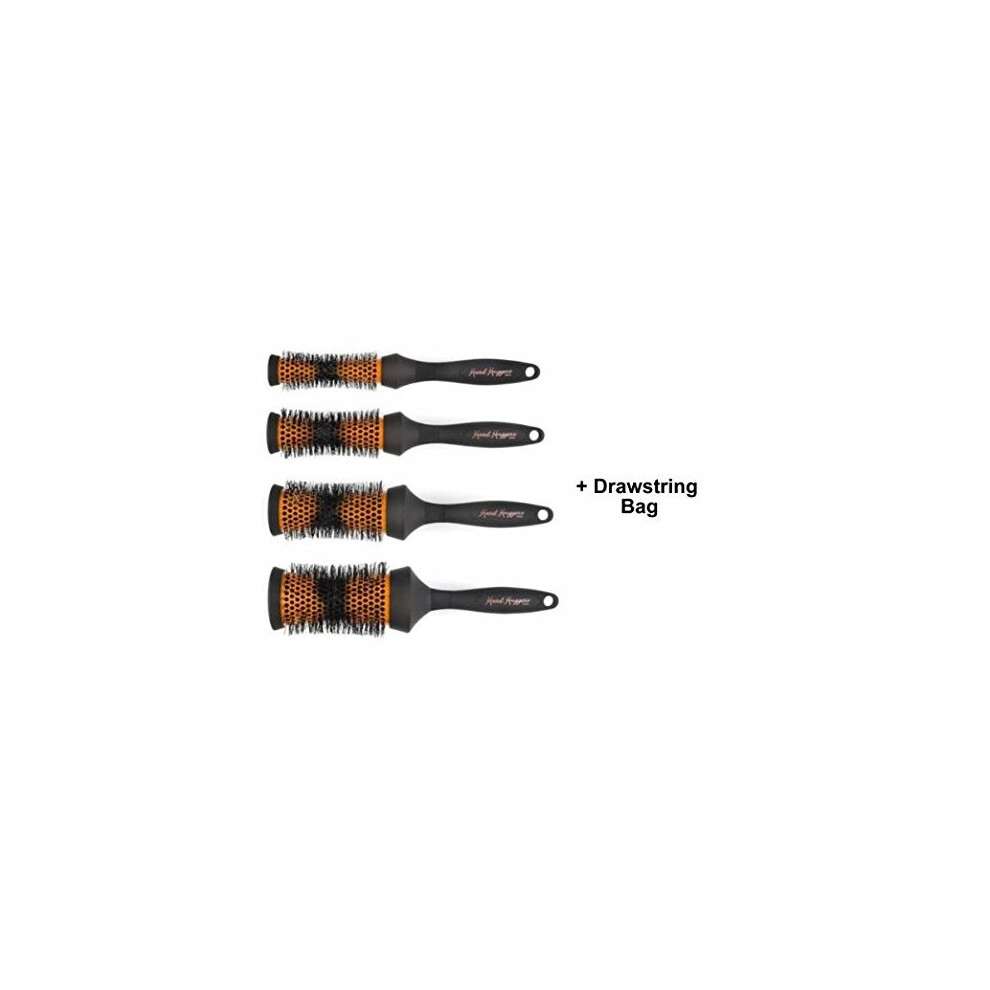 Denman Head Hugger Hot Curling 4 Piece Brush Set with Drawstring Bag