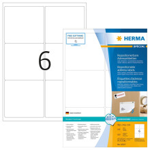 HERMA 10317 Repositionable address labels A4 99,1x93,1 mm white Movables paper matt 600 pcs.