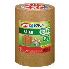 tesa 55337-00002-01 tesapack for Paper 50 m x 50 mm ecoLogo Pack of 3 Brown
