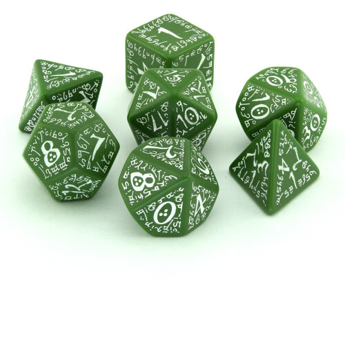 Q-Workshop Elven SELV14 Dice Set for RPG, Green & White 2
