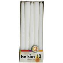 Bolsius Dinner Candle, White, Paraffin Wax, 3.9x9.8x25.2 cm