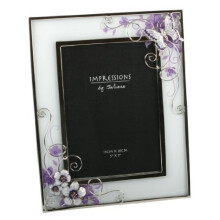 Butterfly & Flowers Cream Glass Photo Frame 5"x7"