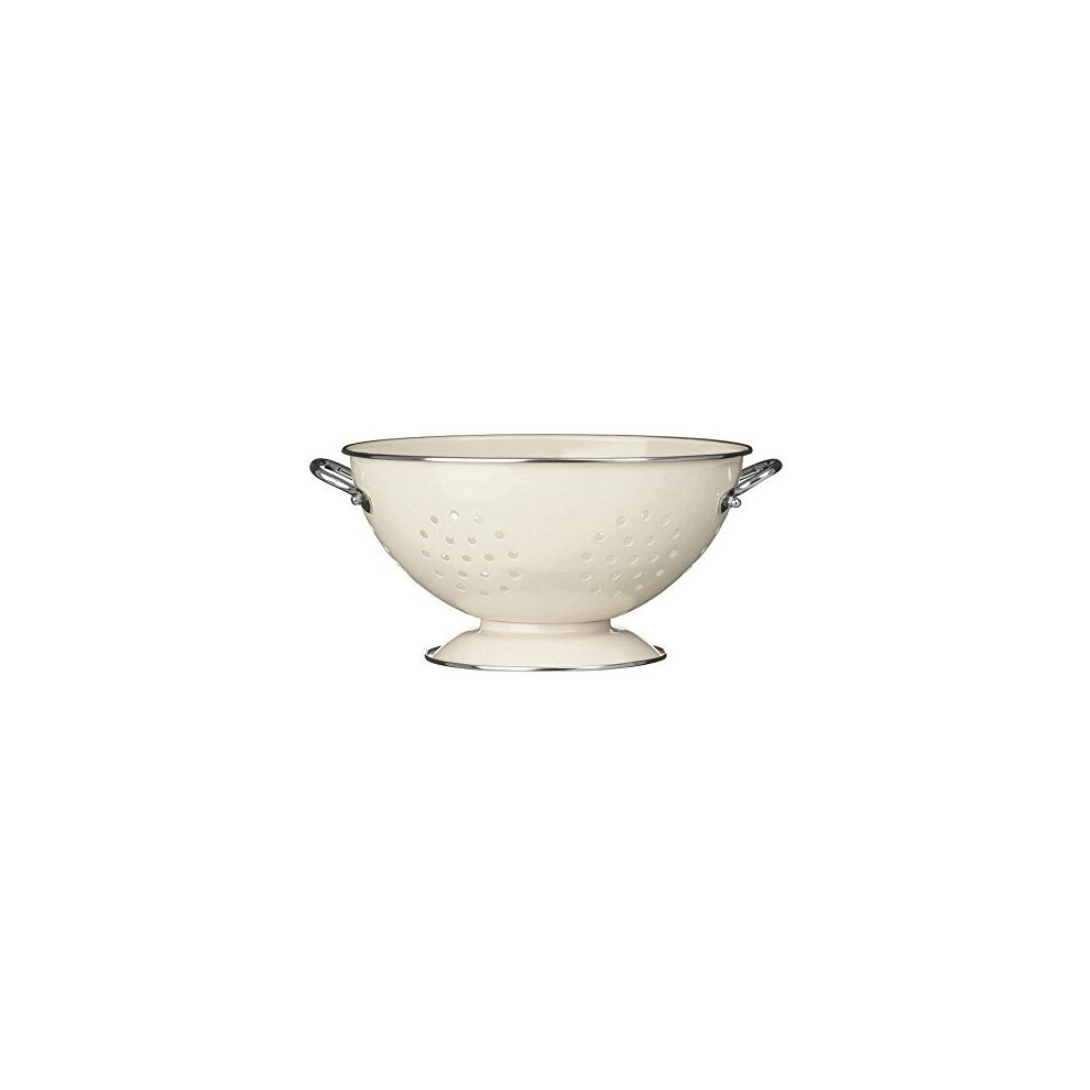 Premier Housewares Enamel Retro Colander, 13 X 23 X 23 Cm, Cream
