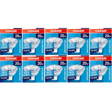 Pack of 10 OSRAM Decostar 51S Halogen Lamp 12 V 20 W GU 5.3 36°