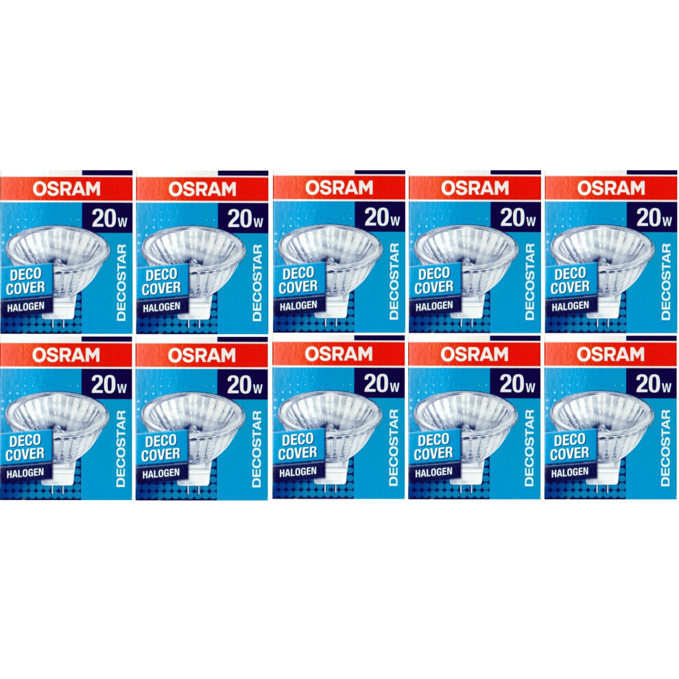 Pack of 10 OSRAM Decostar 51S Halogen Lamp 12 V 20 W GU 5.3 36Â°