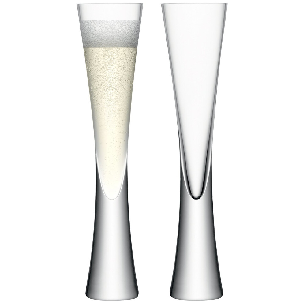 LSA Moya Champagne Flute 170ml - Clear, Mouthblown (Pack of 2) | G474-04-985