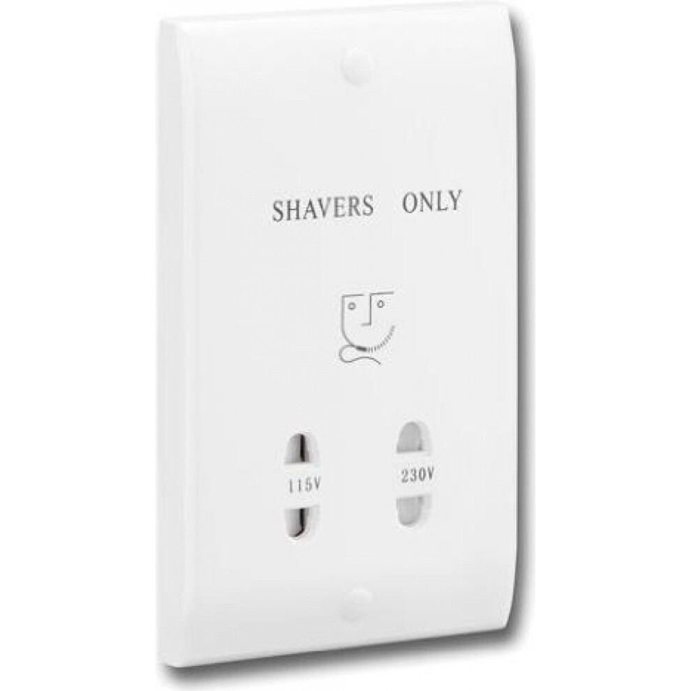 Greenbrook Socket Shaver - Bathroom Shaver Sockets - Double Gang -Curved Front Face Shas- 5012739605024