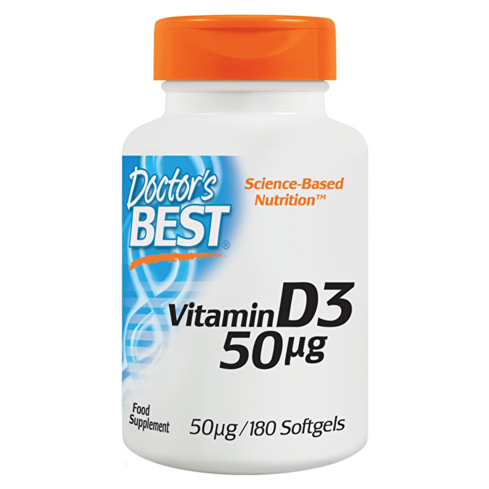 Doctor's Best Best Vitamin D3 50Ug ( 2000 Iu ), Non-Gmo, No Gluten No Soy, Regulates Immune Function, Supports Healthy Bones, 180 Softgels