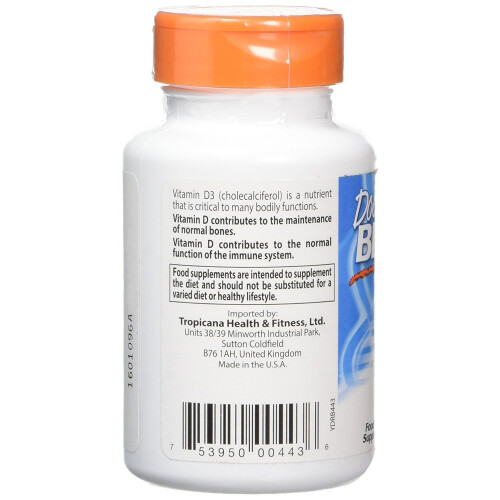 Doctor's Best, Vitamin D3, 50 mcg (2.000 IE), 180 Softgels 1