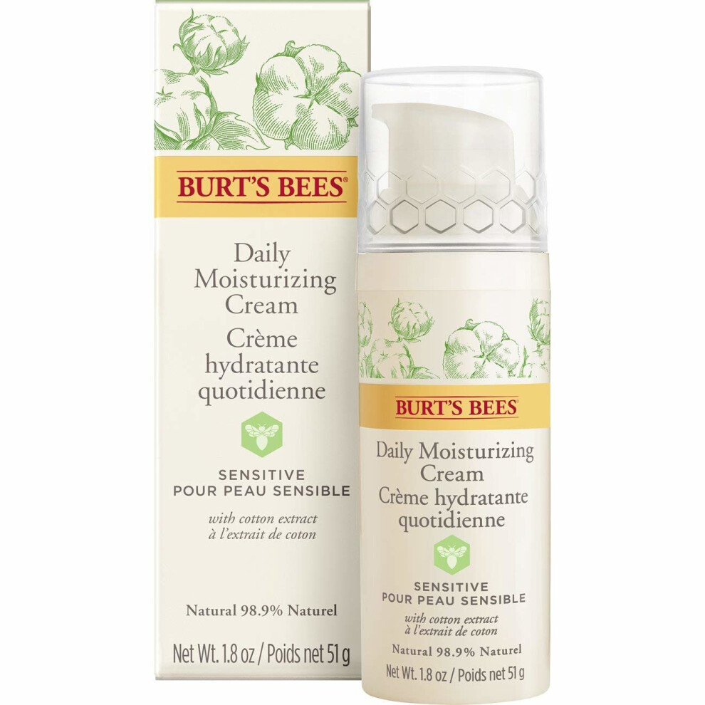 Burt's Bees® All Natural Daily Moisturising Cream, Sensitive Skin Formula, 50 grams bottle