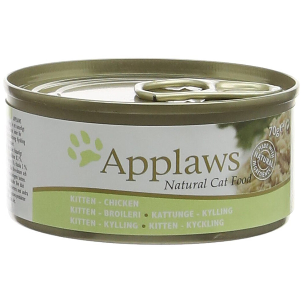 Applaws Kitten Food Tin Chicken, 70g, Pack of 24