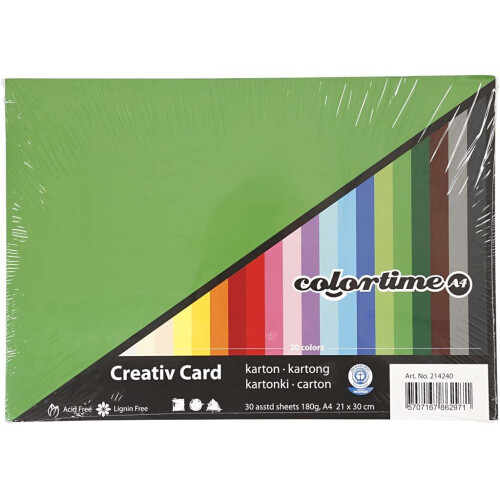 Colortime 30-Piece Creativ Craft Card, Assorted Colors 2