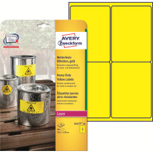 Avery Purpose Form L6127-20 Weatherproof Slides-Labels, 33.1 x 139 mm, 20 Sheet, 80 pcs, Yellow