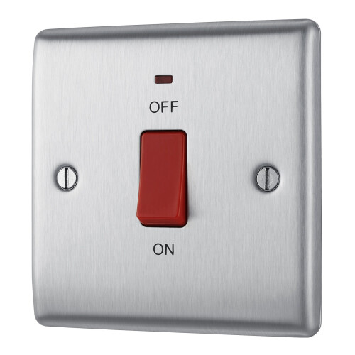 NEXUS METAL BRUSHED STEEL 45A SQUARE COOKER CONTROL UNIT, WITH POWER INDICATOR 1