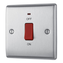 NEXUS METAL BRUSHED STEEL 45A SQUARE COOKER CONTROL UNIT, WITH POWER INDICATOR