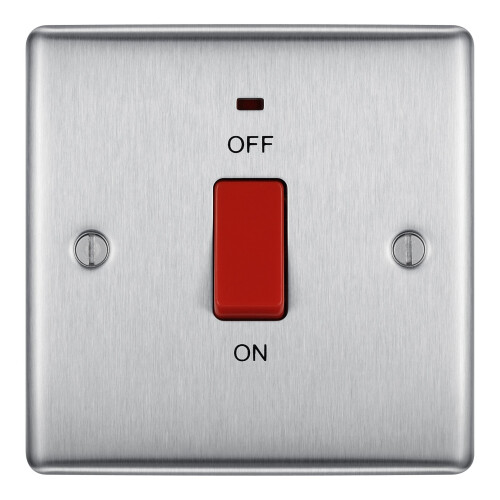 NEXUS METAL BRUSHED STEEL 45A SQUARE COOKER CONTROL UNIT, WITH POWER INDICATOR 2