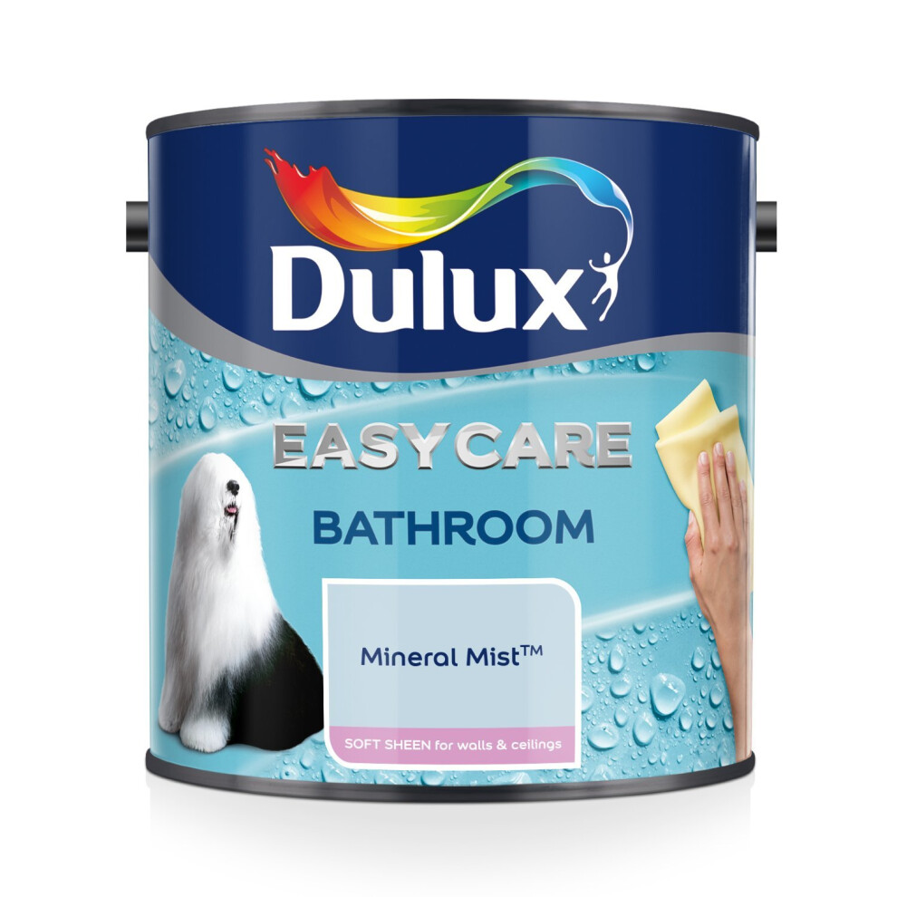Dulux Easycare Bathroom Plus Soft Sheen Paint, Mineral Mist, 2.5 Litre
