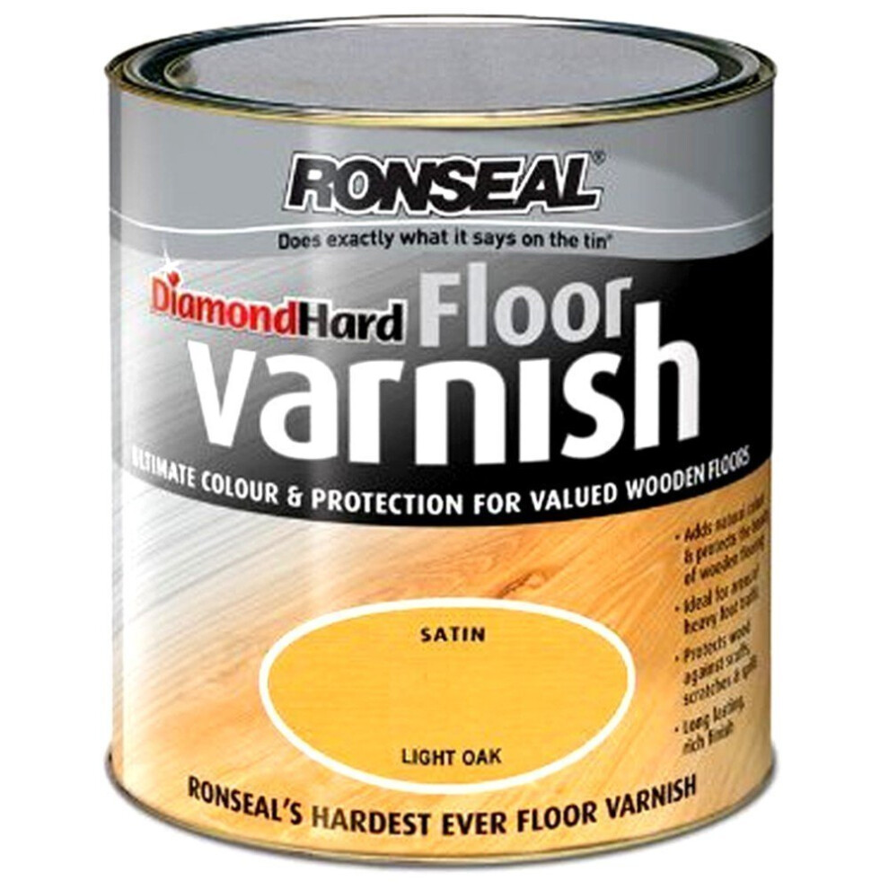Ronseal 2.5L Diamond Hard Floor Varnish - Light Oak