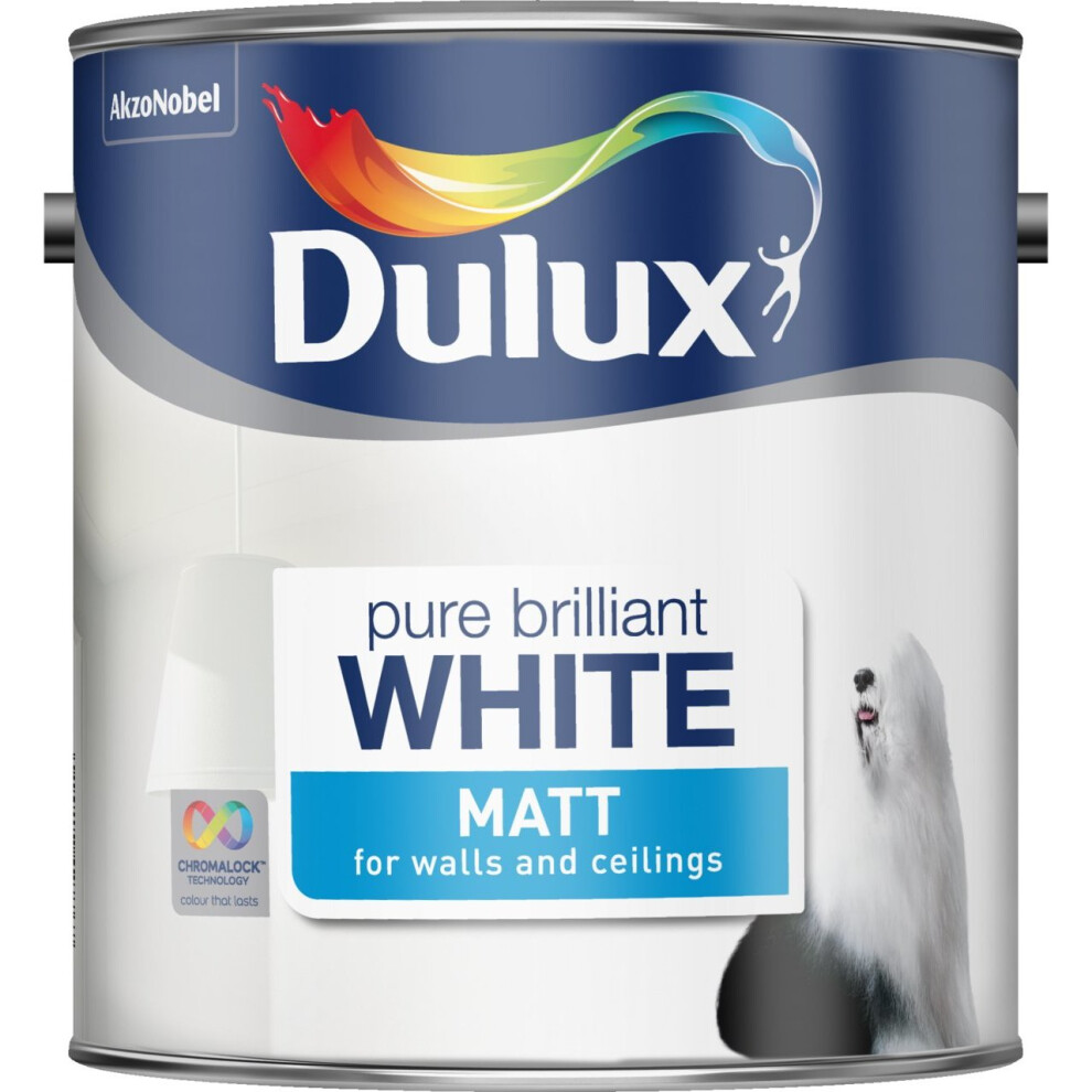 Dulux Matt Paint, 2.5 L - Pure Brilliant White