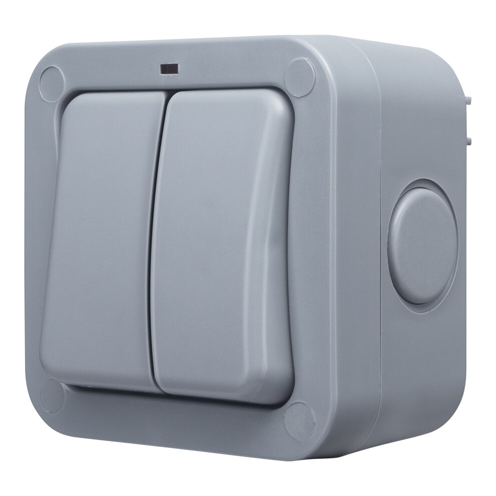 Bg Ip66 20A 2-Gang 2-Way Weatherproof Outdoor Switch With Neon - Wp42 5050765022149