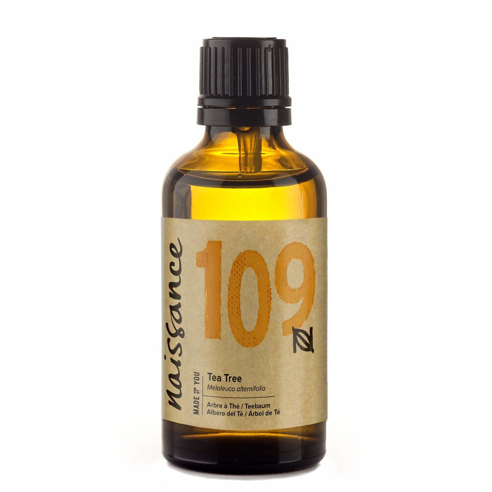 Naissance Tea Tree Essential Oil (#109) 50ml - Pure, Natural, Cruelty Free, Vegan & Undiluted