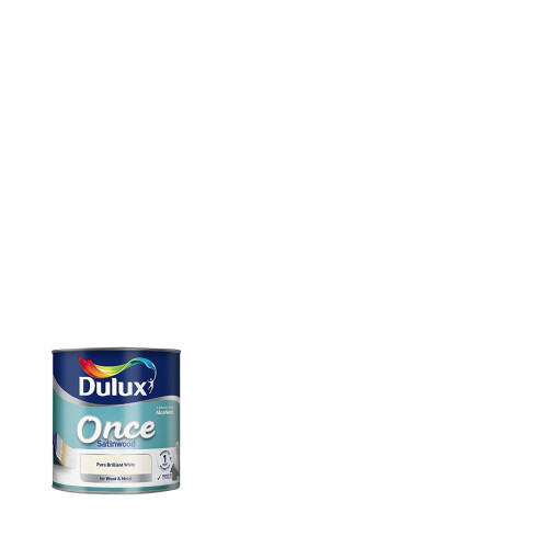 Dulux Once Satinwood, 750 ml Pure Brilliant White on OnBuy