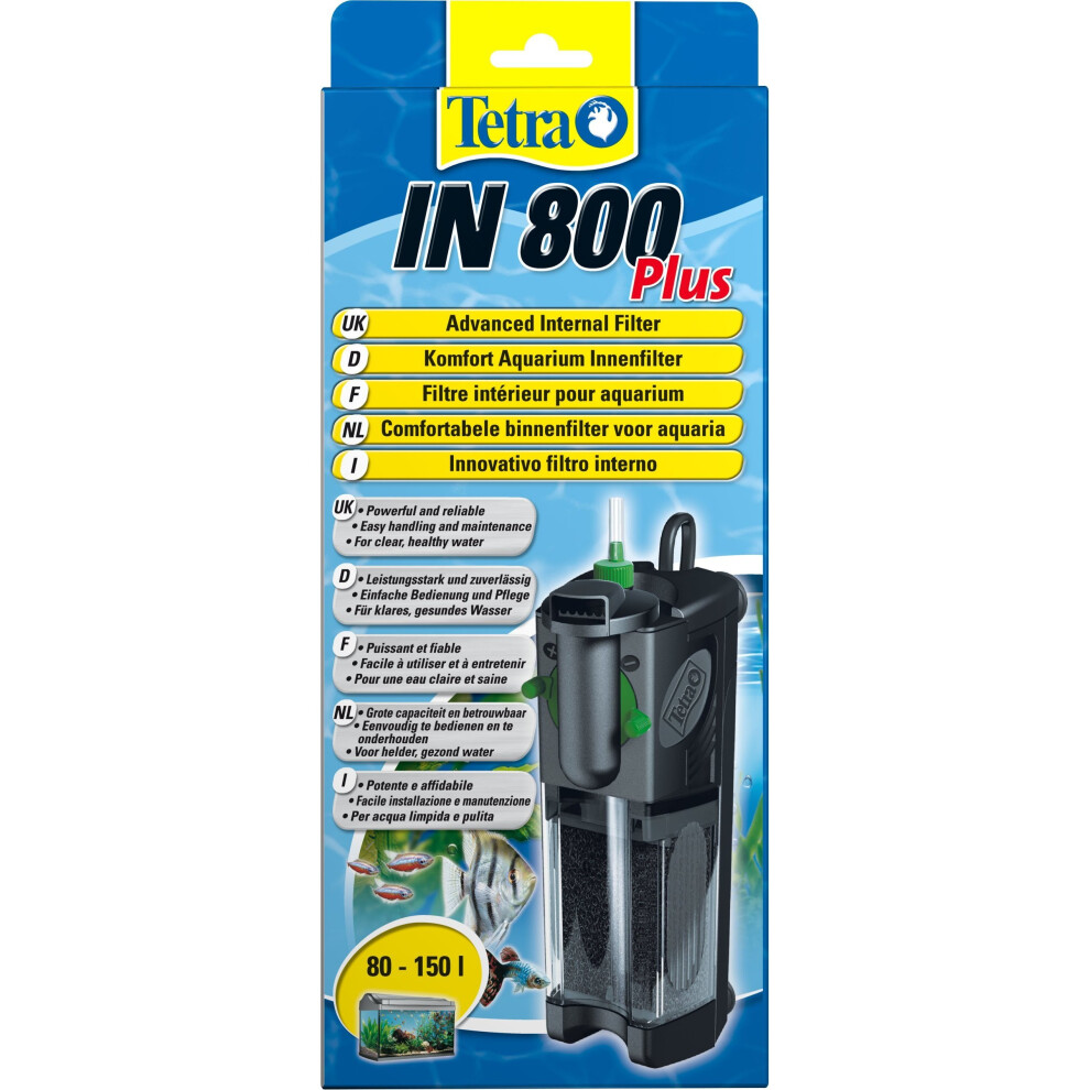 Tetra IN800 Plus Powerful Internal Filter for Physical, Biological and Chemical Aquarium Water Filtration