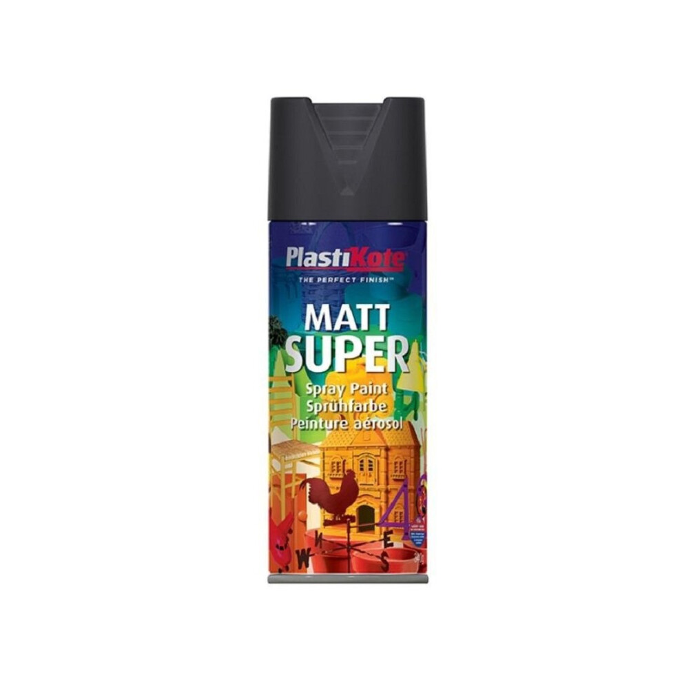 Plasti-kote 3101 400ml Super Spray Paint - Matt Black