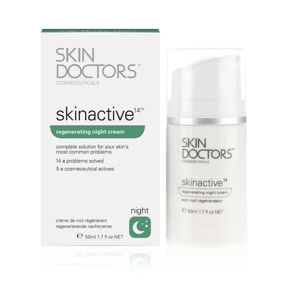 Skin Doctors Skinactive 14 Intensive Night Cream Moisturiser For The face, Helps hydration, firmness, Anti Ageing & Reduces redness, Pore size,..