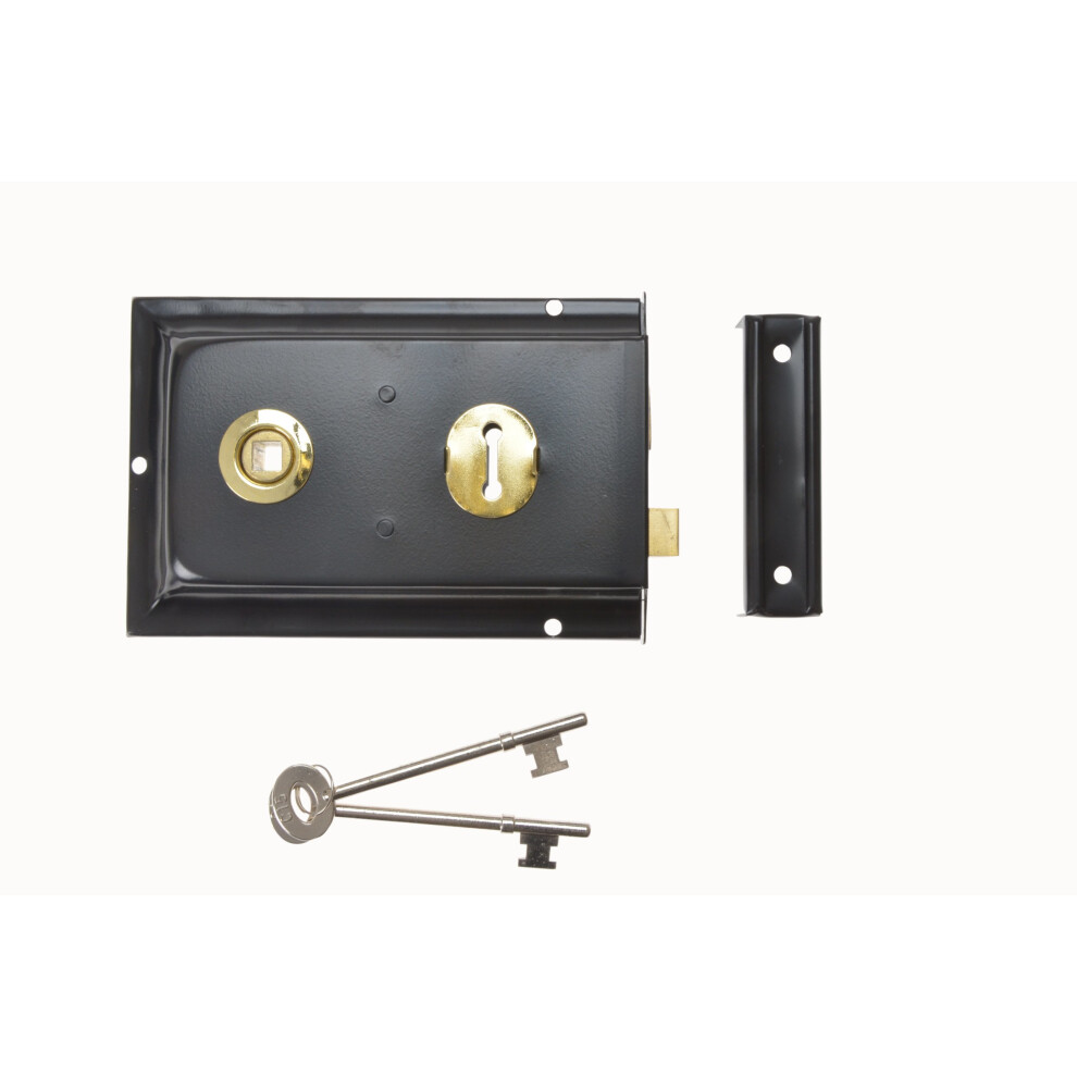 Yale Locks P334 Rim Lock Black Finish 156 x 104 mm Visi Pack