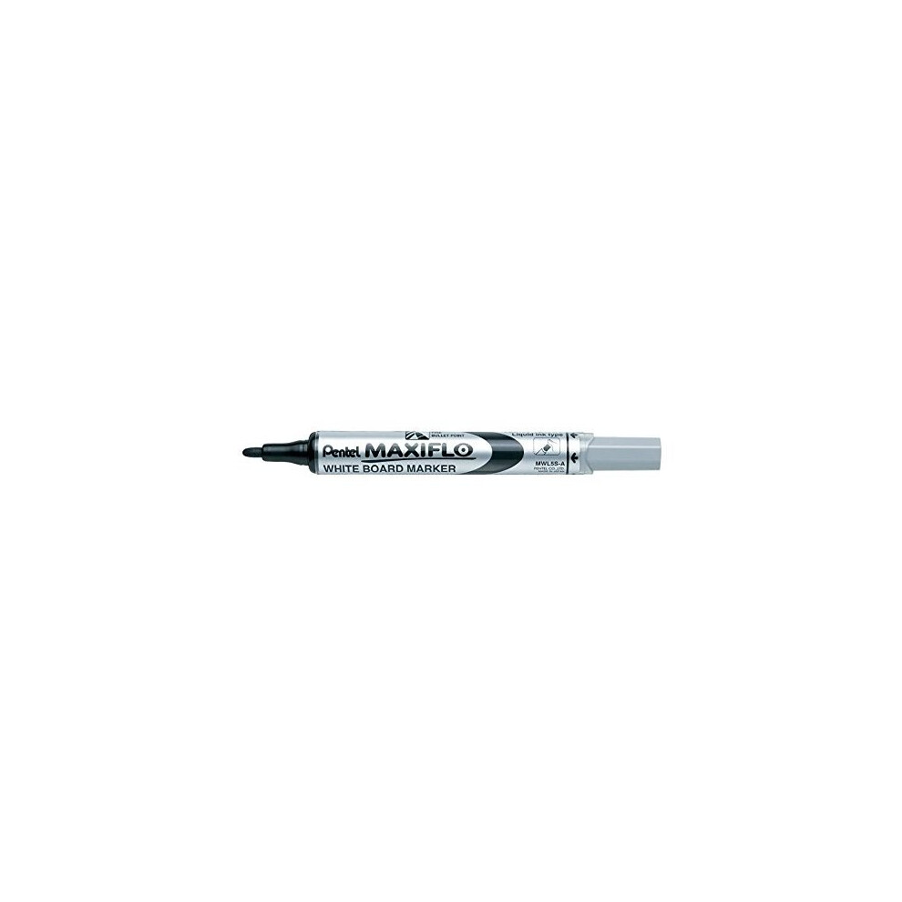 Pentel Maxiflo Dry Wipe Fine Bullet Point Marker - Black (Pack of 12)